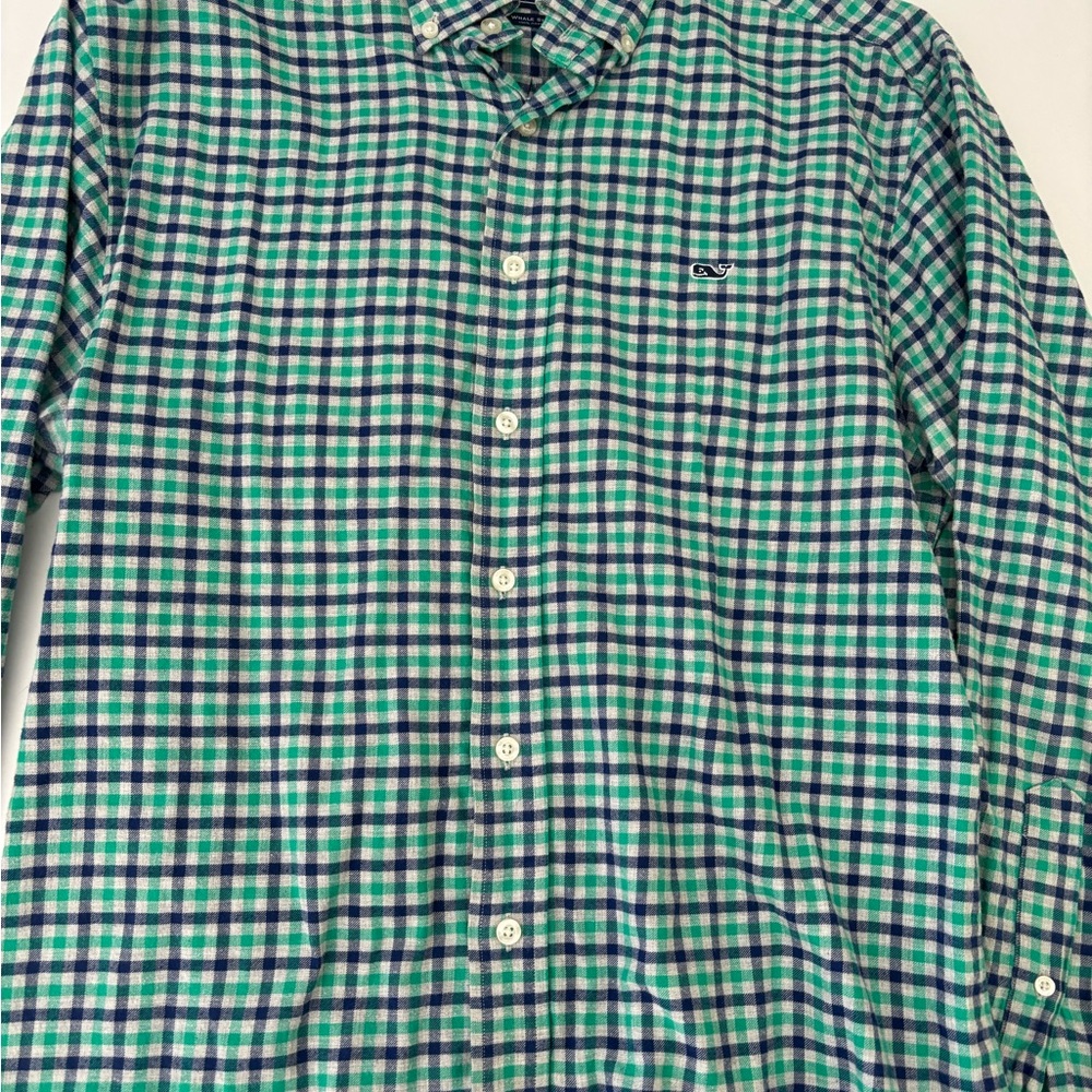 Vineyard vines Green and Blue Checkered Flannel